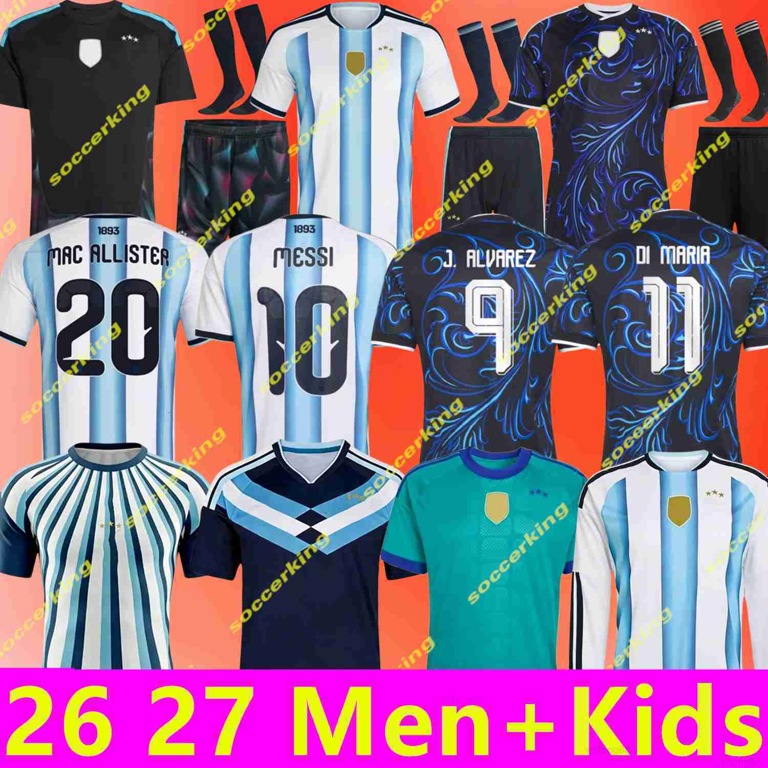 ArgentinaS 3 Star soccer Jerseys 26 27 Fans Player MARADONA DI MARIA J ALVAREZ FC Men Kids football shirts MESSIS Jerseys DE PAUL Garnacho 2026 2027 l