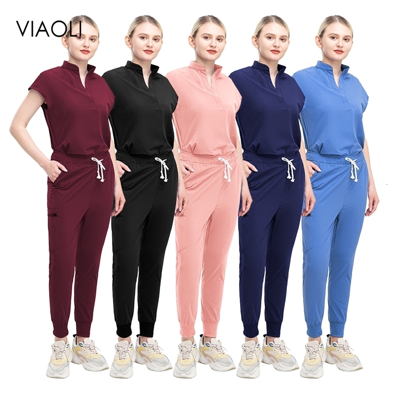 Women Scrub Set Nursing Hospital Uniform Uniforms Wholesale Multicolor Short Sleeve Workwear Clinic Nurse Scrub 260520