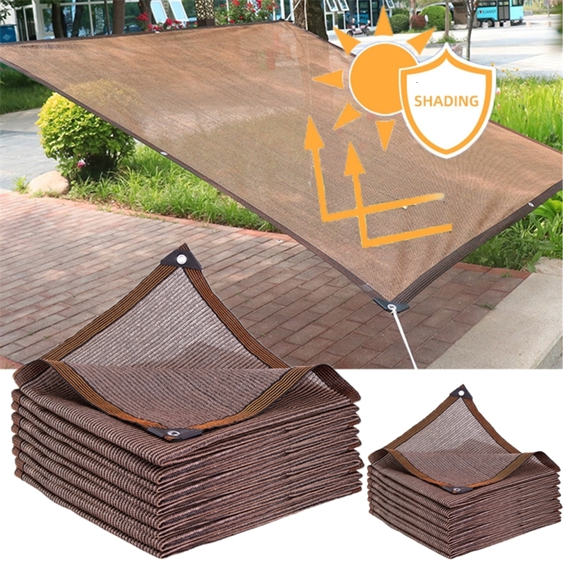 75GSM Outdoor Awning Coffee Sun Shade Net Garden Succulent Plants Shelter Greenhouse Shaing Cover Pergola Shading Sail 260520