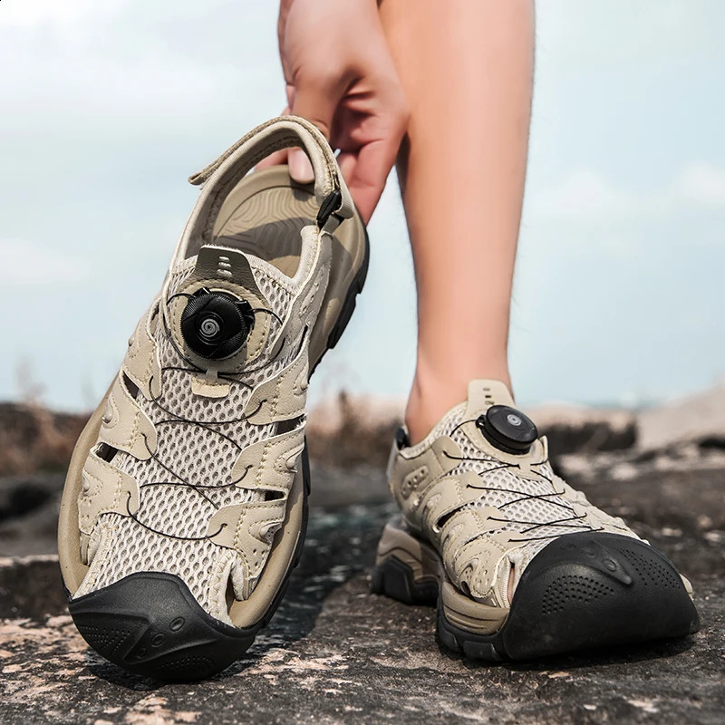 Summer Men Sandals Genuine Leather Mens Casual Shoes Outdoor Men Leather Sandals for Men Beach Shoes Roman mens Shoes 260625 - view 4