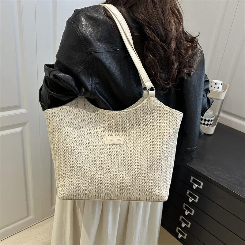 Large Capacity Tote Bags for Women Summer Woven Beach Bags Fashionable Vacation Shopping Bags Bag Bolsos De Mujer Sac 260520