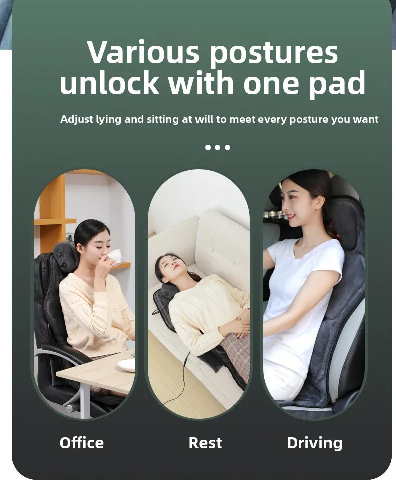 Car Massage Seat Cushion With Heating and Vibrating Lumbar Airbag Back Massage Chair Cushion With Manual Control Home Office Use 260520 - view 6