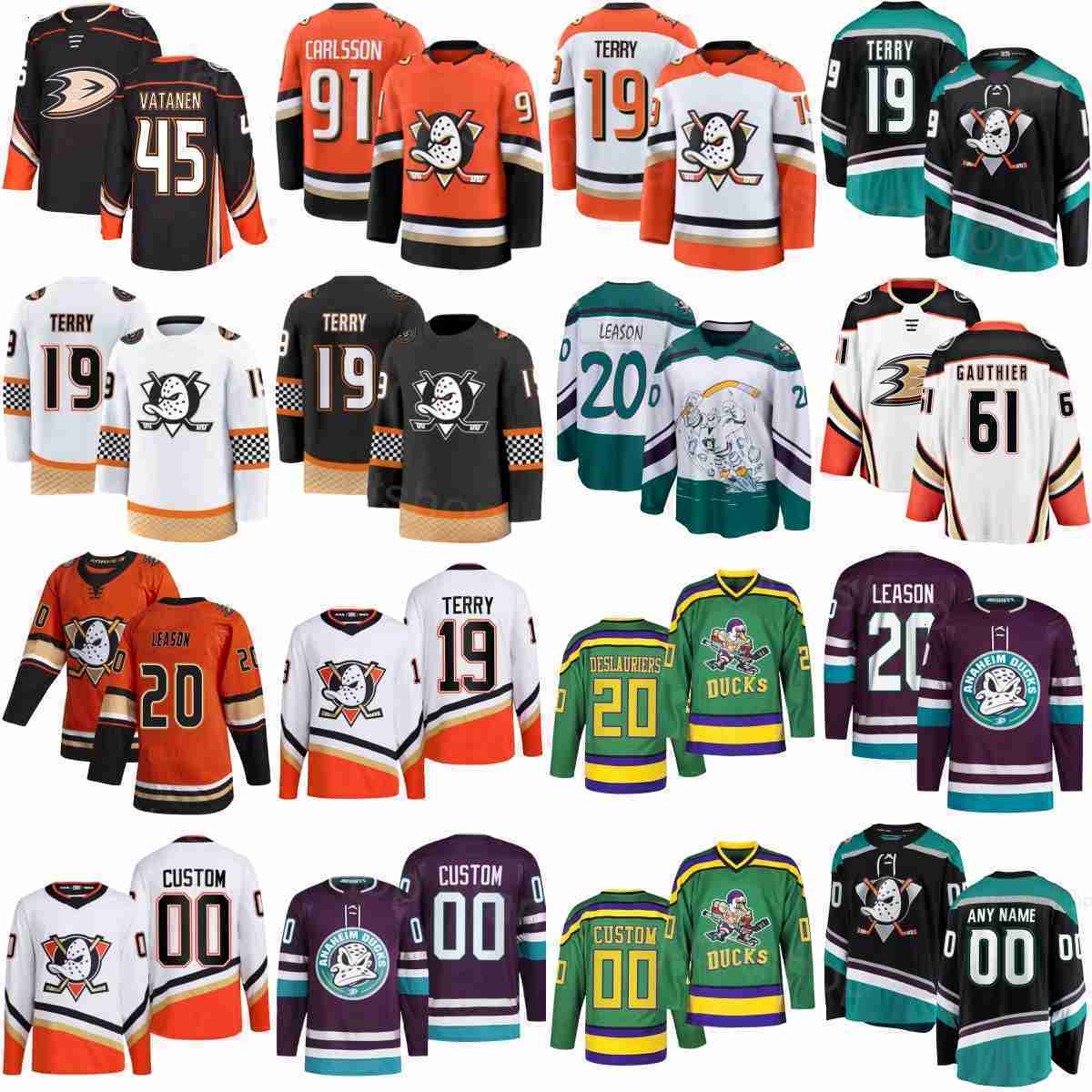 Anaheim Hockey Jersey 1 2026 Team 91 Leo Carlsson 61 Cutter Gauthier 19 Troy Terry 45 Beckett Sennecke 20 Chris Kreider Jackson LaCombe Lukas Dostal M
