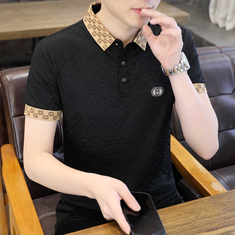 2026 New Ice Silk Knit Summer Mens Polo Shirt Trendy Fashion Slim Fit Comfortable Short Sleeve T-Shirt Top