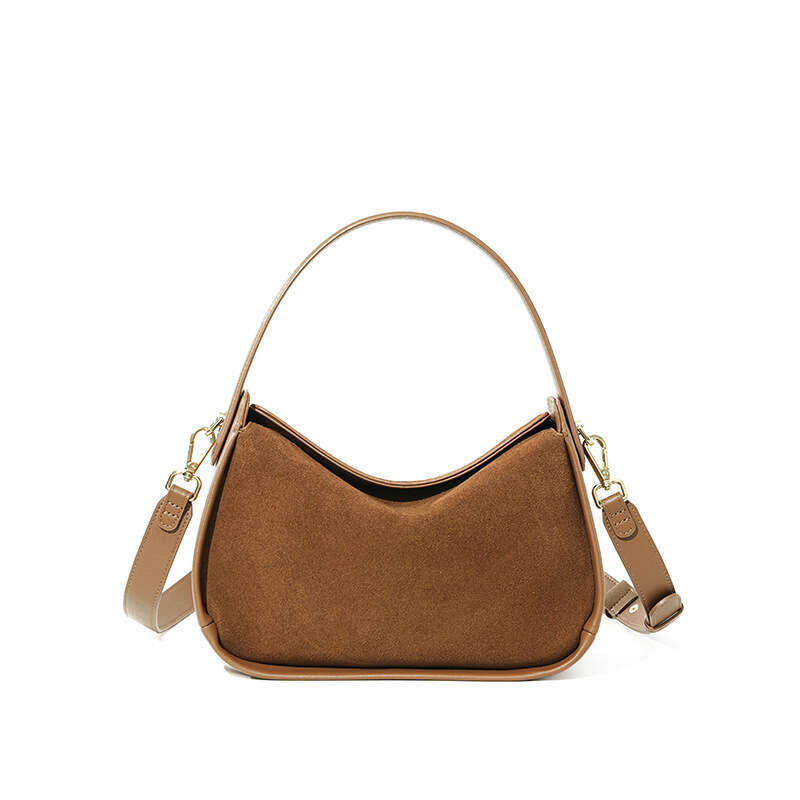 Genuine Leather Single Shoulder Suede Matte Bag For Women Versatile Large Capacity New Style Niche High End Handbag SENYY