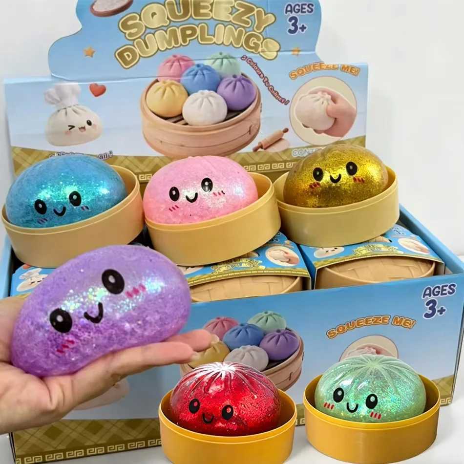 Blind Box Realistic Giant Dumpling Squeeze Toy with Bamboo Steamer Soft TPR Dough Ball Decompression Fidget Funny Creative Toys Z260521