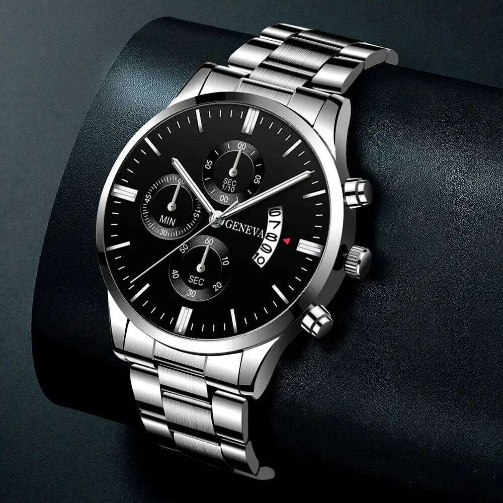 Fashion Mens Watches Luxury Silver Stainless Steel Quartz Wrist Man Business Watch for Men Calendar Clock Reloj Hombre 26L0521