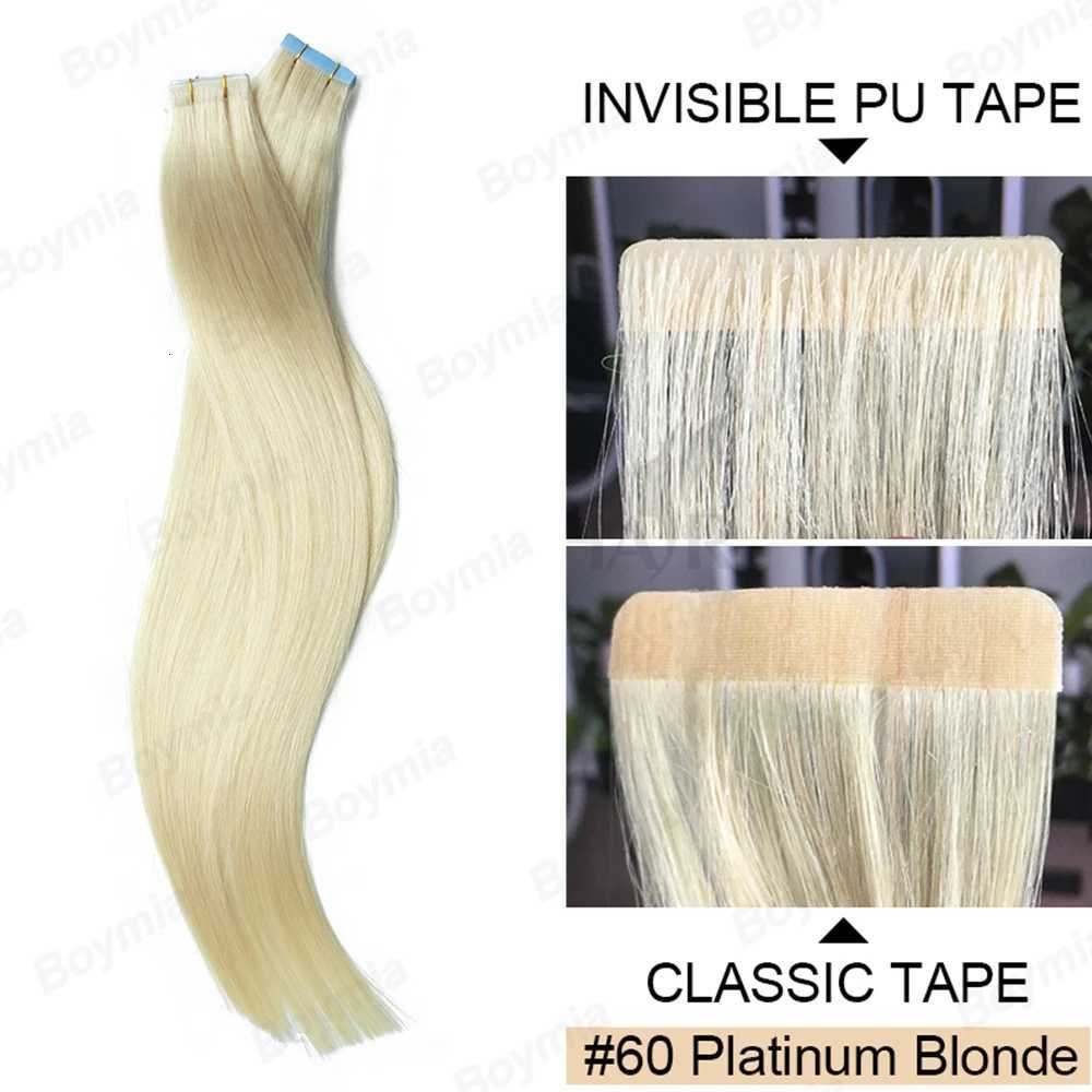 Injected Tape in Extensions Human Hair Invisible Tape in Hair Extensions 1B Natural Seamless PU Weft Tape On Hair 10pcs/pack C260521 - view 4
