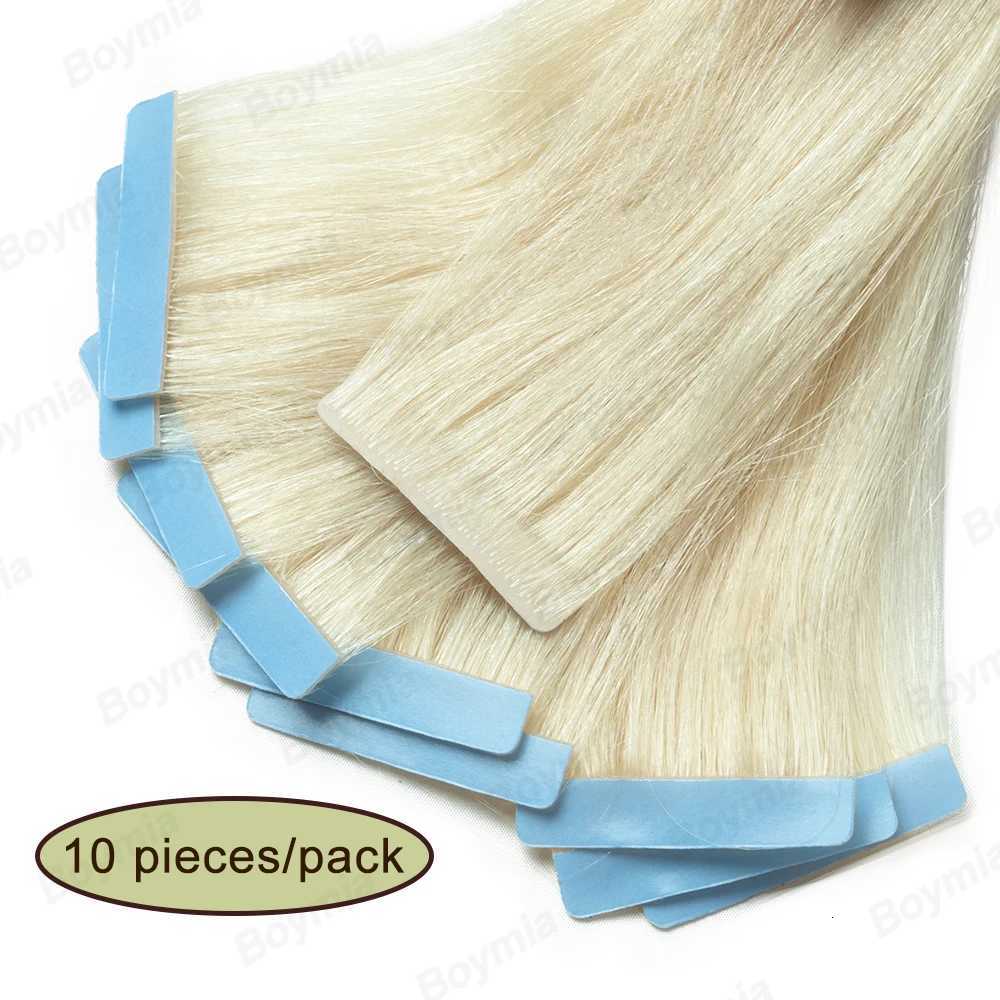 Injected Tape in Extensions Human Hair Invisible Tape in Hair Extensions 1B Natural Seamless PU Weft Tape On Hair 10pcs/pack C260521 - view 6