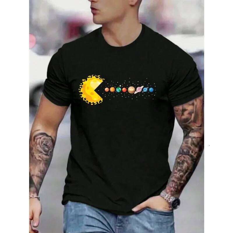 Simple Daily Clothing Summer Casual 3D Print Round Neck T-shirts 2026 New Men's Loose Short Sleeve T-shirt Tops Streetwear