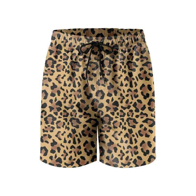 Fashion Leopard 3D Print Beach Men Summer Swim Trunks Casual Quick Dry Surf Board Shorts Personality Street Short Pants 26Li0521