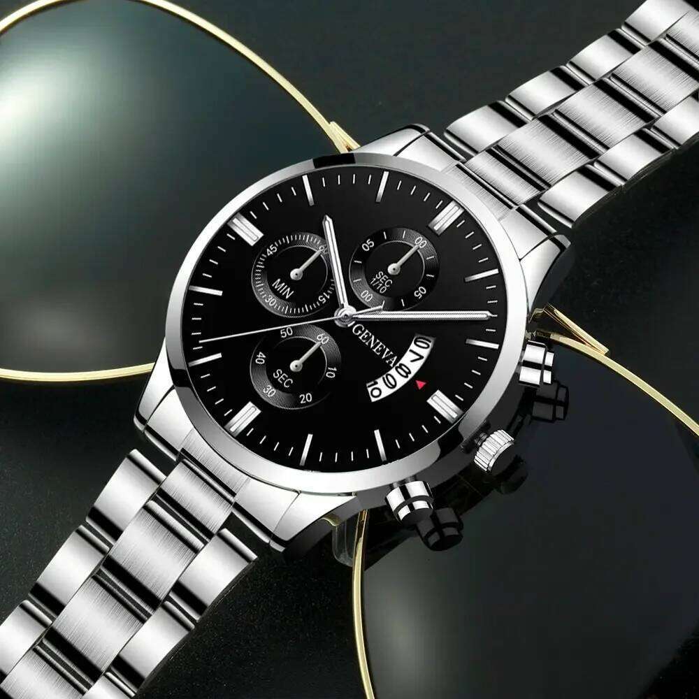Fashion Mens Watches Luxury Silver Stainless Steel Quartz Wrist Man Business Watch for Men Calendar Clock Reloj Hombre 26L0521