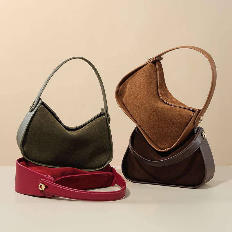 Genuine Leather Single Shoulder Suede Matte Bag For Women Versatile Large Capacity New Style Niche High End Handbag SENYY