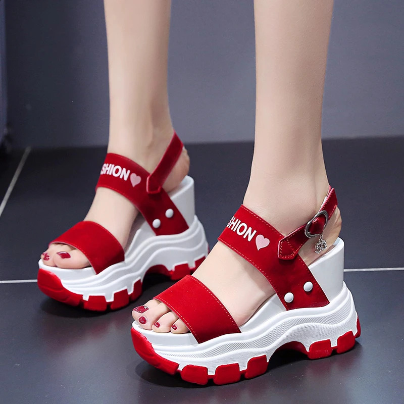 Moipheng Platform Sandals Women Summer Chunky High Heels Female Wedges Shoes for Women Fish Toe Red Sandalia Feminina 260625 - view 5