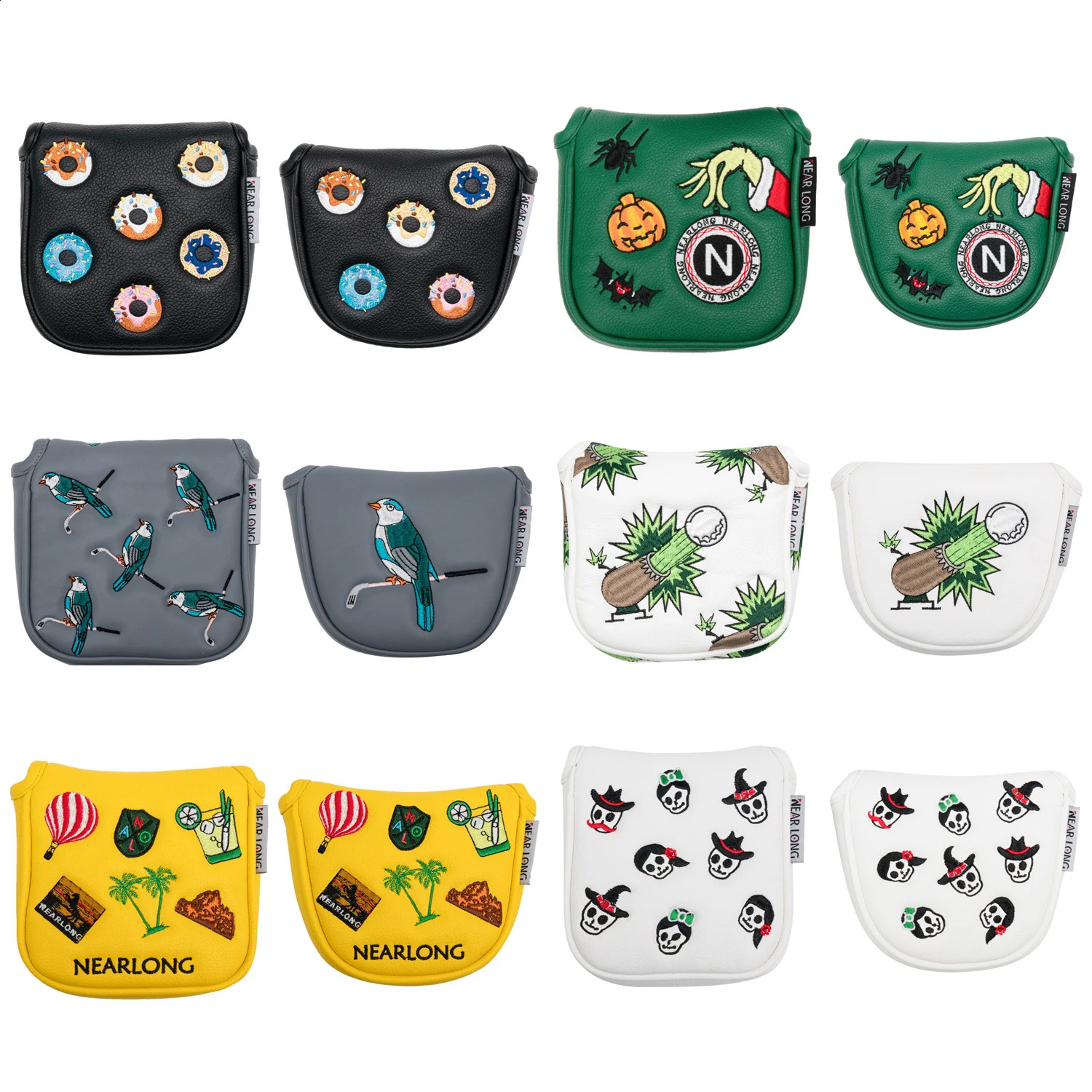 DA DE LOS MUERTOS Shamrock Printing Golf Club Headcover Strong Magnetic Square Large Mallet Putter Cover 260520