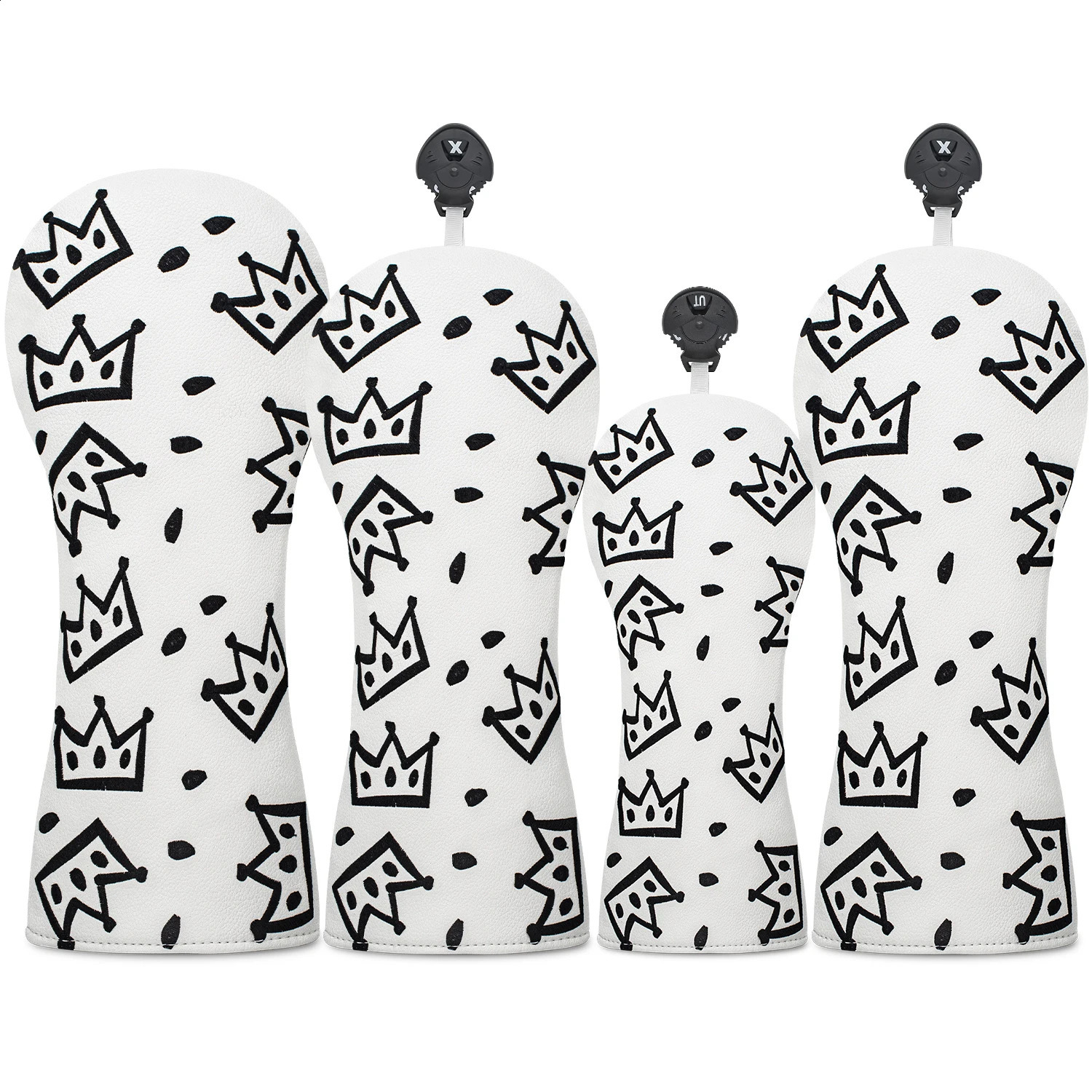 Cheese Crown Golf Club Head Cover - White with Black and White Swiss Cheese and Crown n Golf Accessories 260520