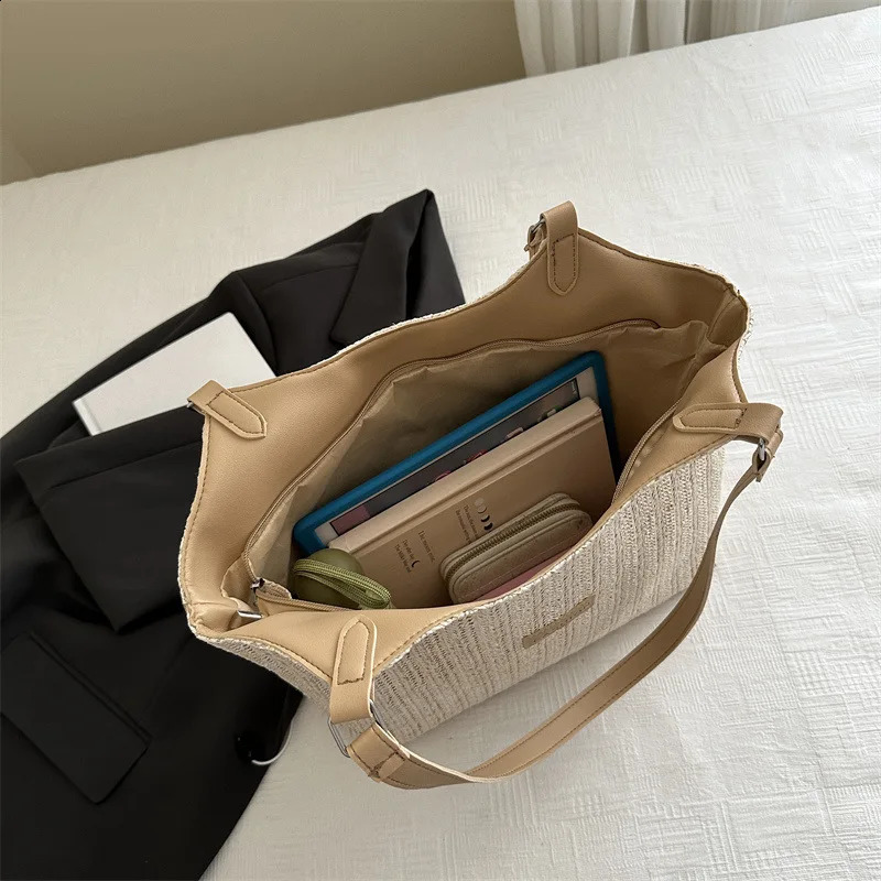 Large Capacity Tote Bags for Women Summer Woven Beach Bags Fashionable Vacation Shopping Bags Bag Bolsos De Mujer Sac 260520