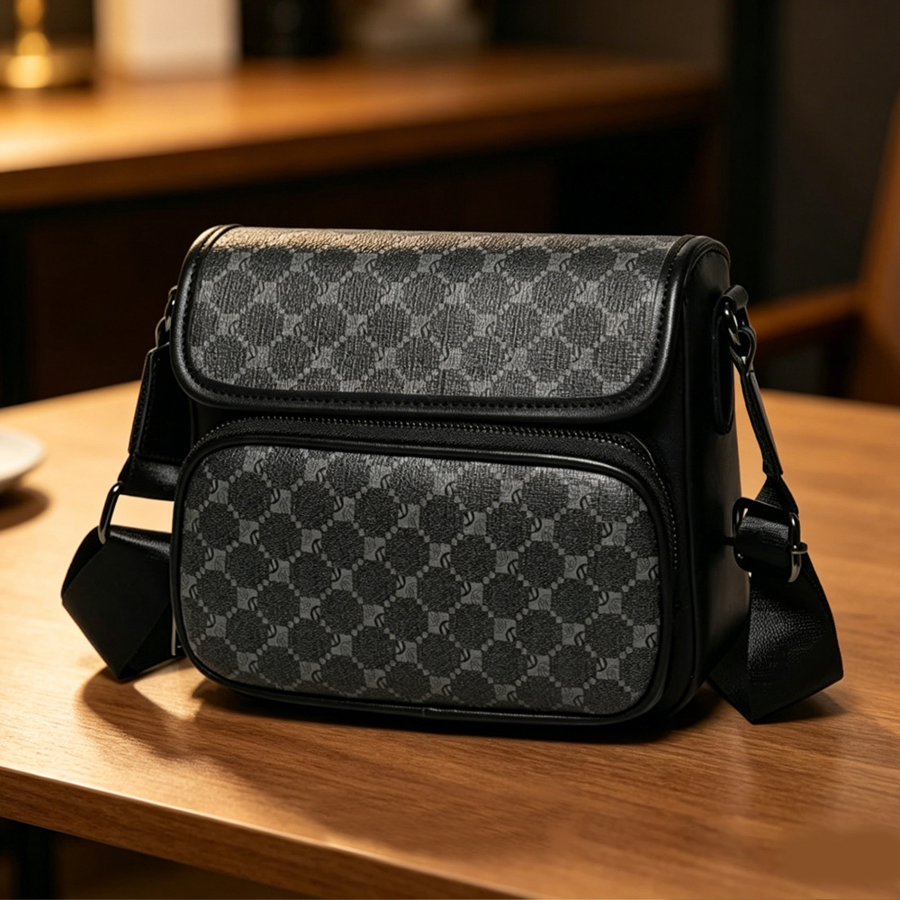 New Crossbody Bag Men'S Fashion Single Shoulder Plaid Flip Small Square Messenger Bag Single Shoulder Satchel Bag 2026