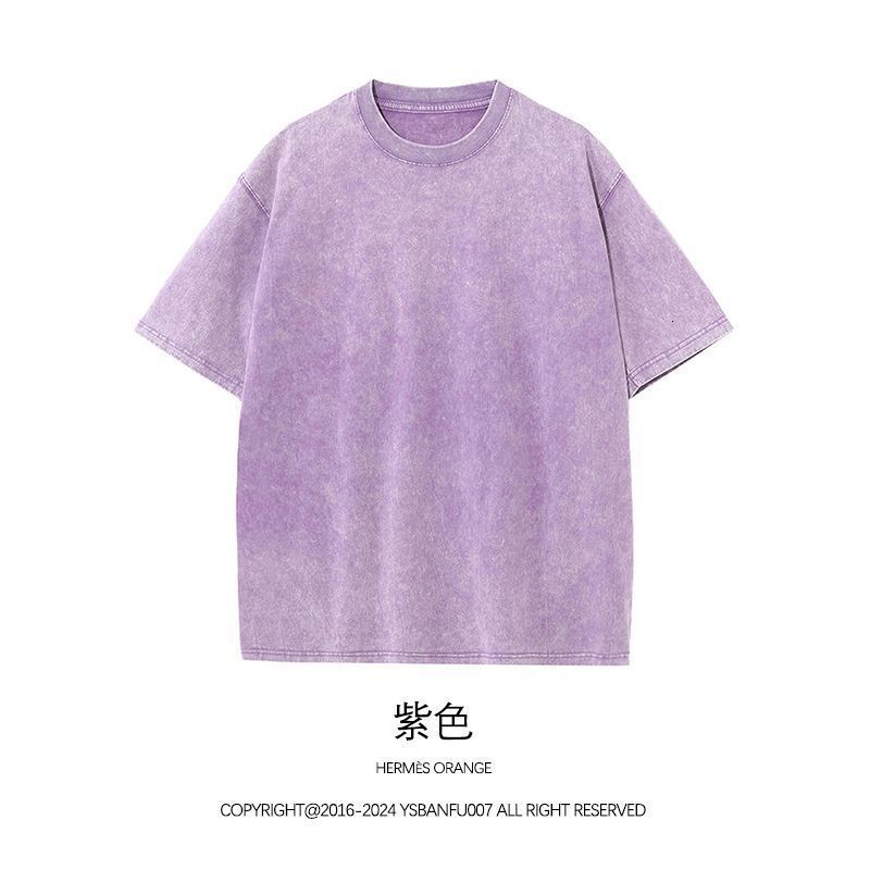 Trendy Running Muscle round Neck Distressed Pure Cotton Printed Short Sleeve T-shirt Casual Loose Fit Youth 260511