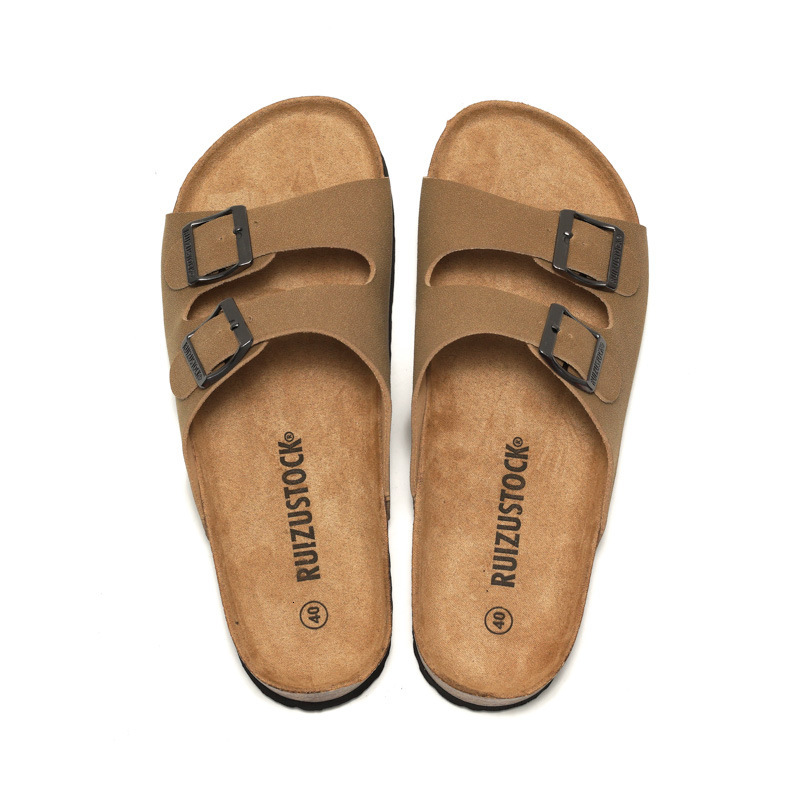 RUIZUSTOCK 2026 New Spring/Summer Men's Cork Slippers, Women's Sandals, Student Beach Shoes, Trendy Casual Shoes