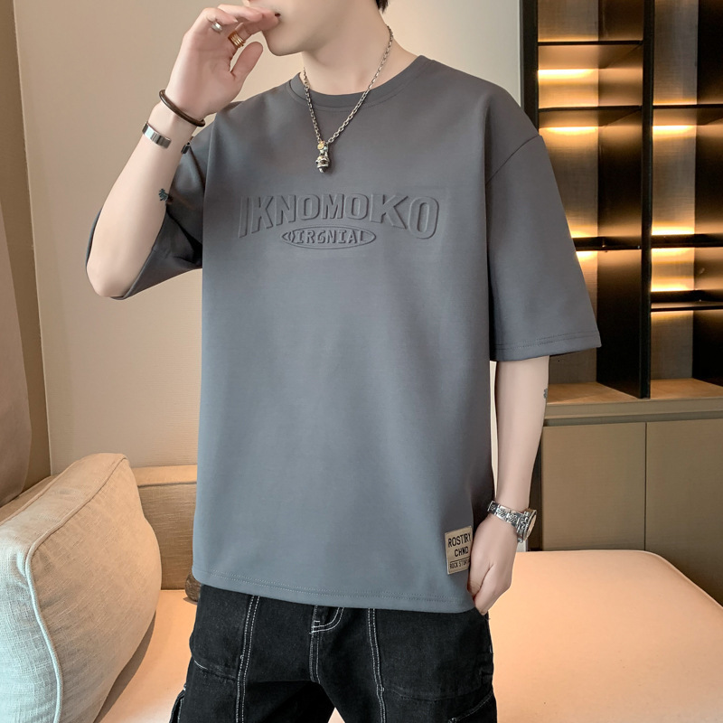 Designer Luxury Men's Popular Short-sleeve T-shirt With Embossed Print, Summer Breathable, Versatile Trendy Top T Designer Polo Shirt Men Tshirt