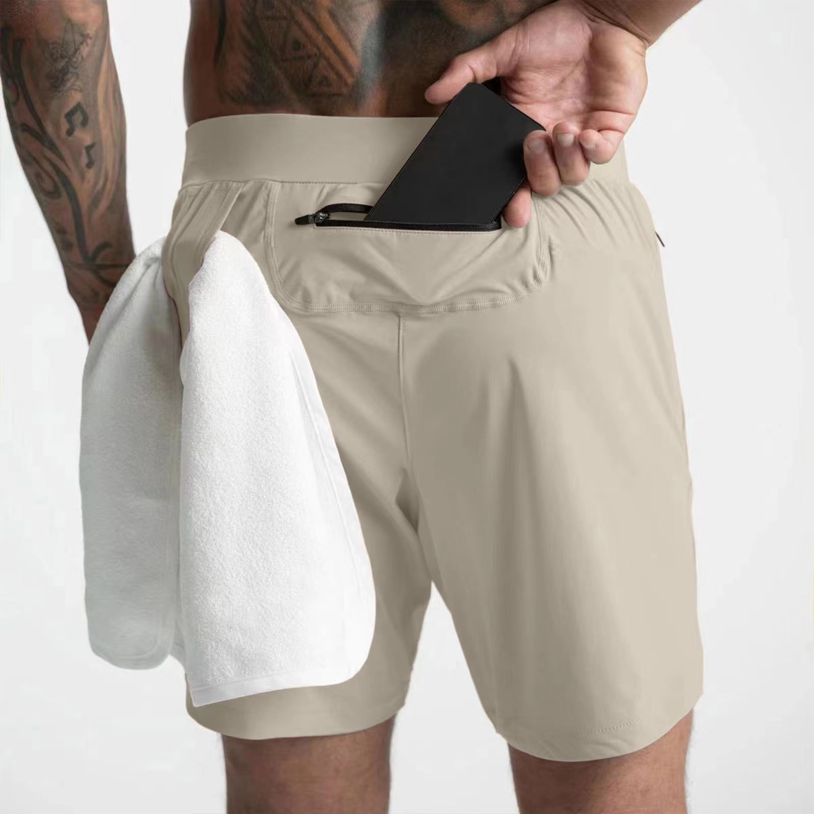 Men's Shorts Men Running Bodybuilding Man Summer Gyms Workout Male Breathable Quick Dry Sportswear Jogger Multi-pocket Size S-2XL