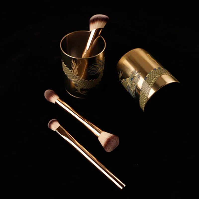 3pcs/set Hourglass Makeup brushes Powder Foundation Blush Concealer Make up brush with Dragon cosmetic bucket Storage box 260520