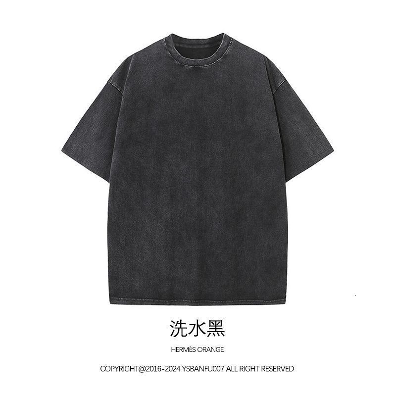 Trendy Running Muscle round Neck Distressed Pure Cotton Printed Short Sleeve T-shirt Casual Loose Fit Youth 260511