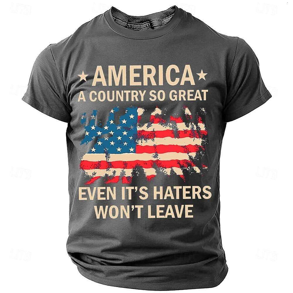 Trend American Flag 1776 Graphic Print Short Sleeve T-shirts Summer Oversized Breathable T-shirt Clothing O-neck T Shirt For Men - view 3