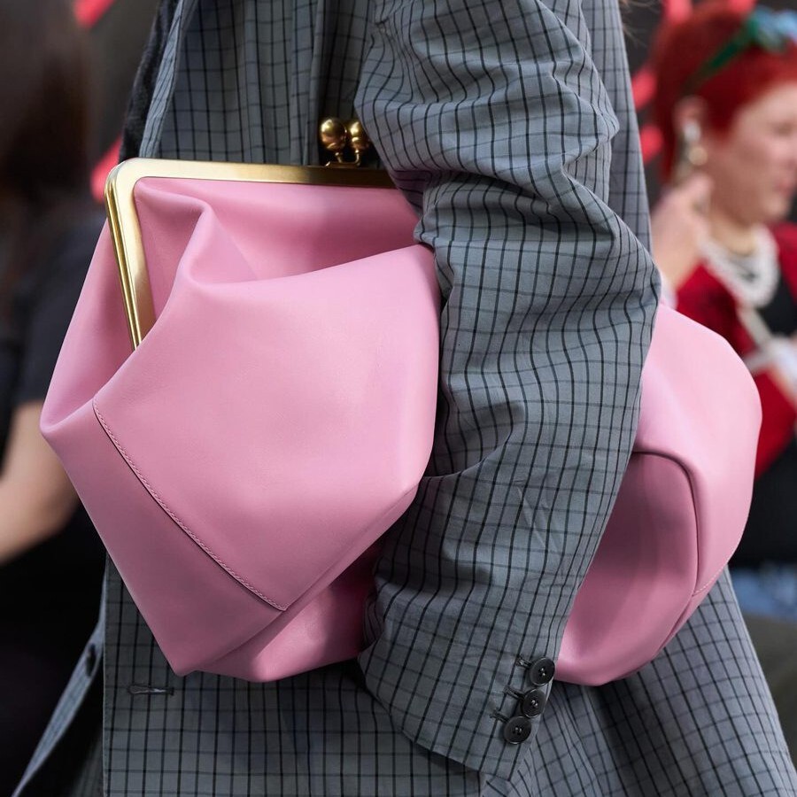 Designer Bag Luxury large kiss-lock clutch 2026 new model handbag, same style as used in designer runway shows, women's shoulder bag