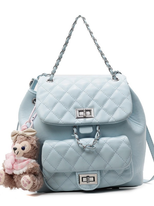 Designer bag diamond grid chain backpack for women, trendy Korean niche backpack, cute student versatile casual shoulder bag