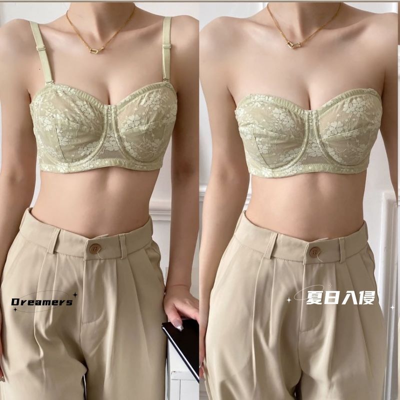 Strapless Bra for Women Plus Size Large Bust Minimizer Breathable Anti-Slip Side Breast Collection Push-Up Bra Slimming260408