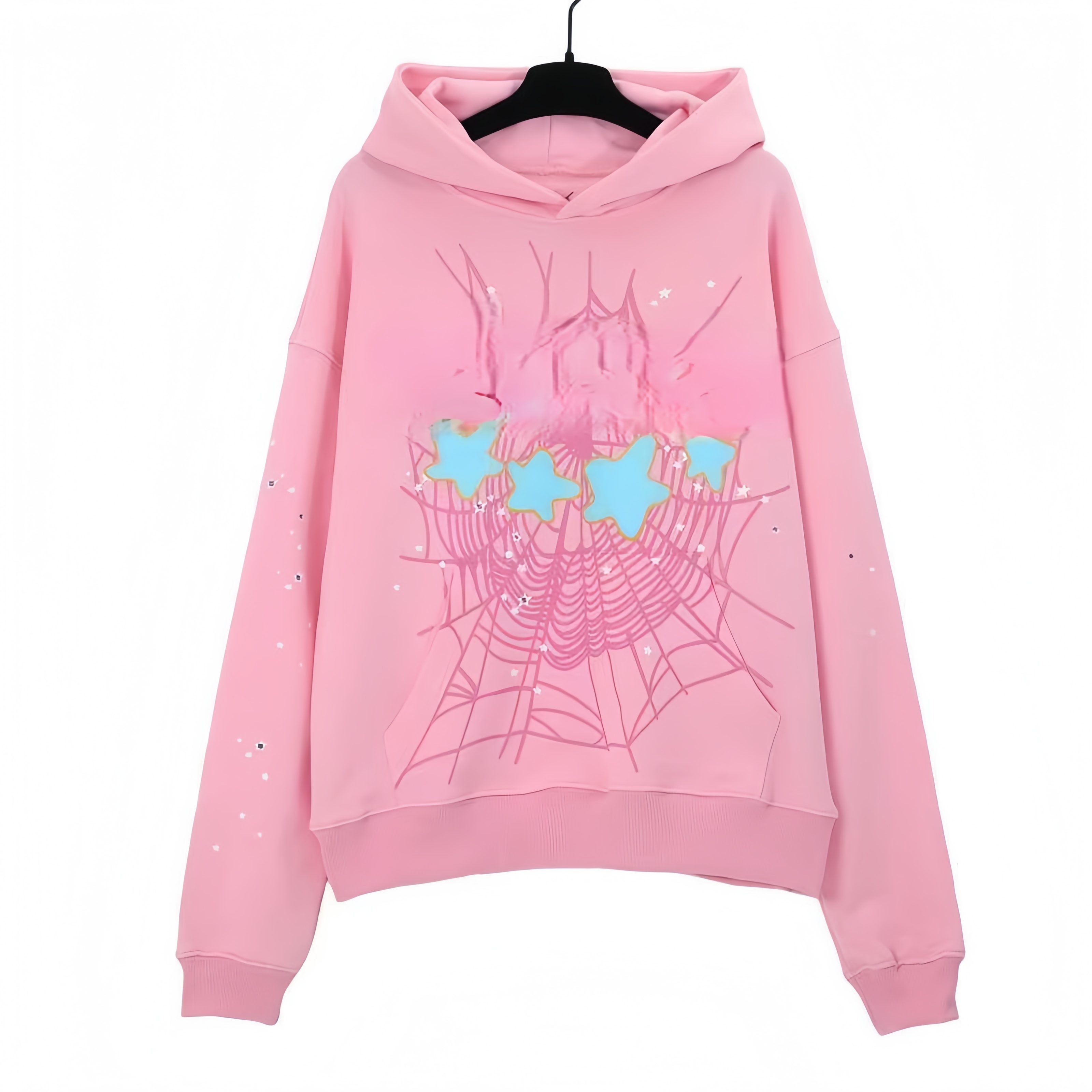 Spider Print Hooded Sweatshirt Loose Hip Hop Street Style Pullover, Warm Fleece Long Sleeve Tops for Teenagers Adults Best Seller Unisex Casual Outerw