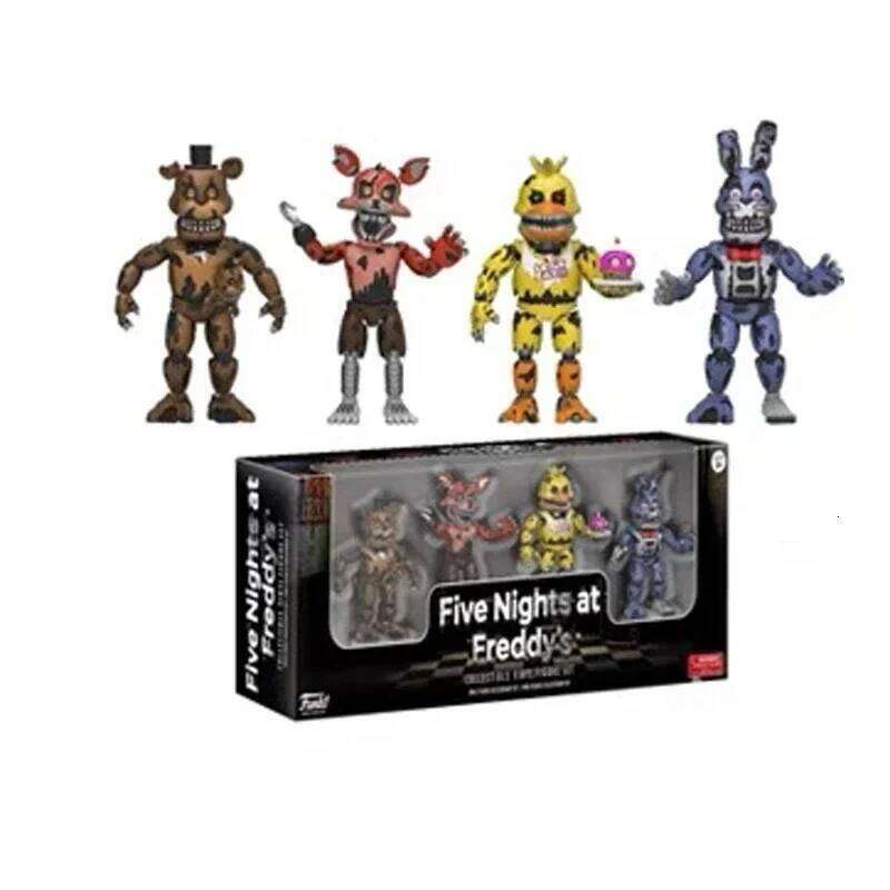 FNAF 4pcs/set Freddy Bonnie Chica Foxy Nightmare Balloon Boy Action Figure Collection Model Vinyl Figurine Doll Toys 26Y0520