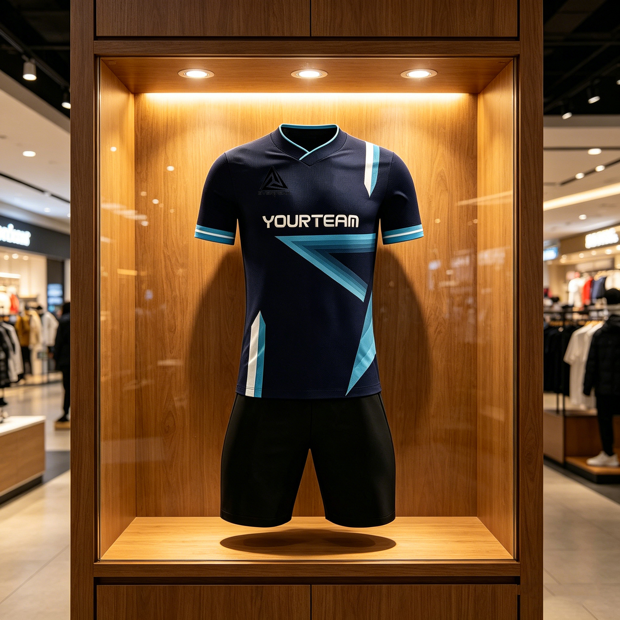 Custom Geometric Line Soccer Jersey Set Men Quick Dry Football Uniform with Shorts Customizable Team Name Number Logo for Sports - view 6