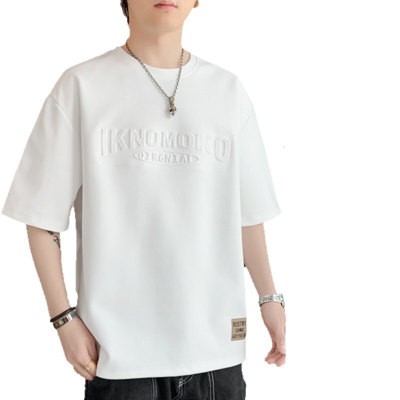 Designer Luxury Men's Popular Short-sleeve T-shirt With Embossed Print, Summer Breathable, Versatile Trendy Top T Designer Polo Shirt Men Tshirt