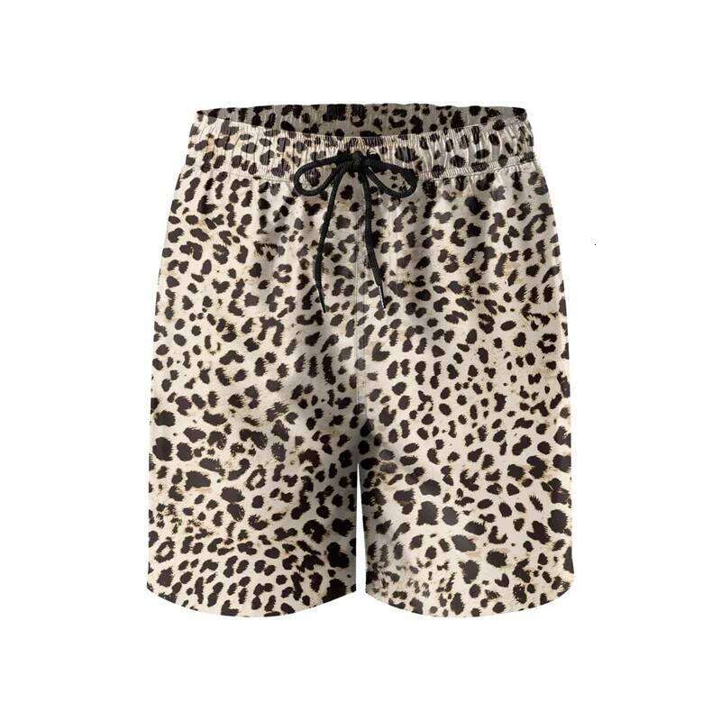 Fashion Leopard 3D Print Beach Men Summer Swim Trunks Casual Quick Dry Surf Board Shorts Personality Street Short Pants 26Li0521