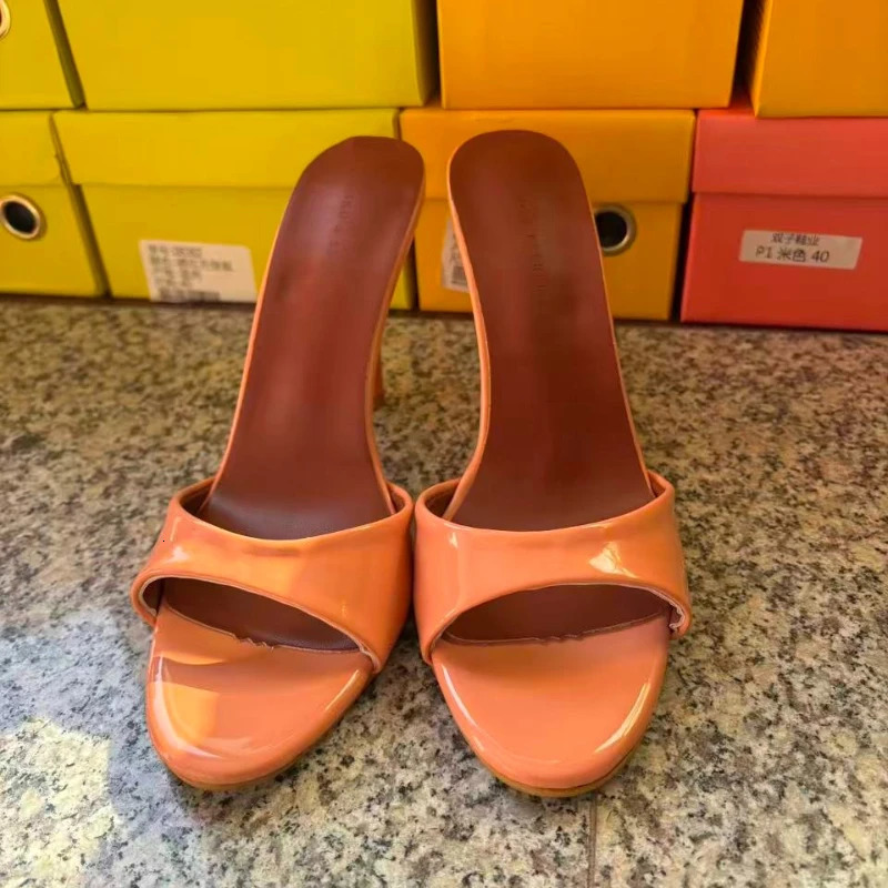 Nightclub Sexy Thin High Heel Women Slippers Fashion Open Toe Slip On Slides Ladies Elegant Stripper Party Sandalias 260522 - view 5