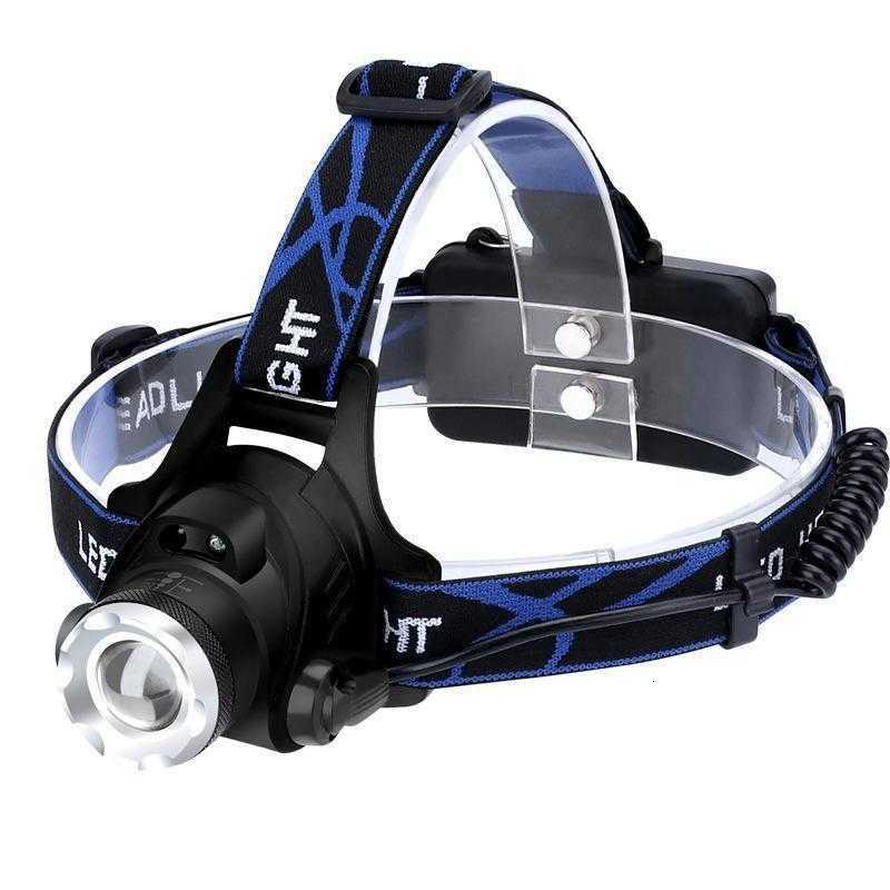 Strong light sensor headlamp with USB charging function. Portable miner's lamp. Outdoor LED headlamp for night fishing. Long battery life. Extrem