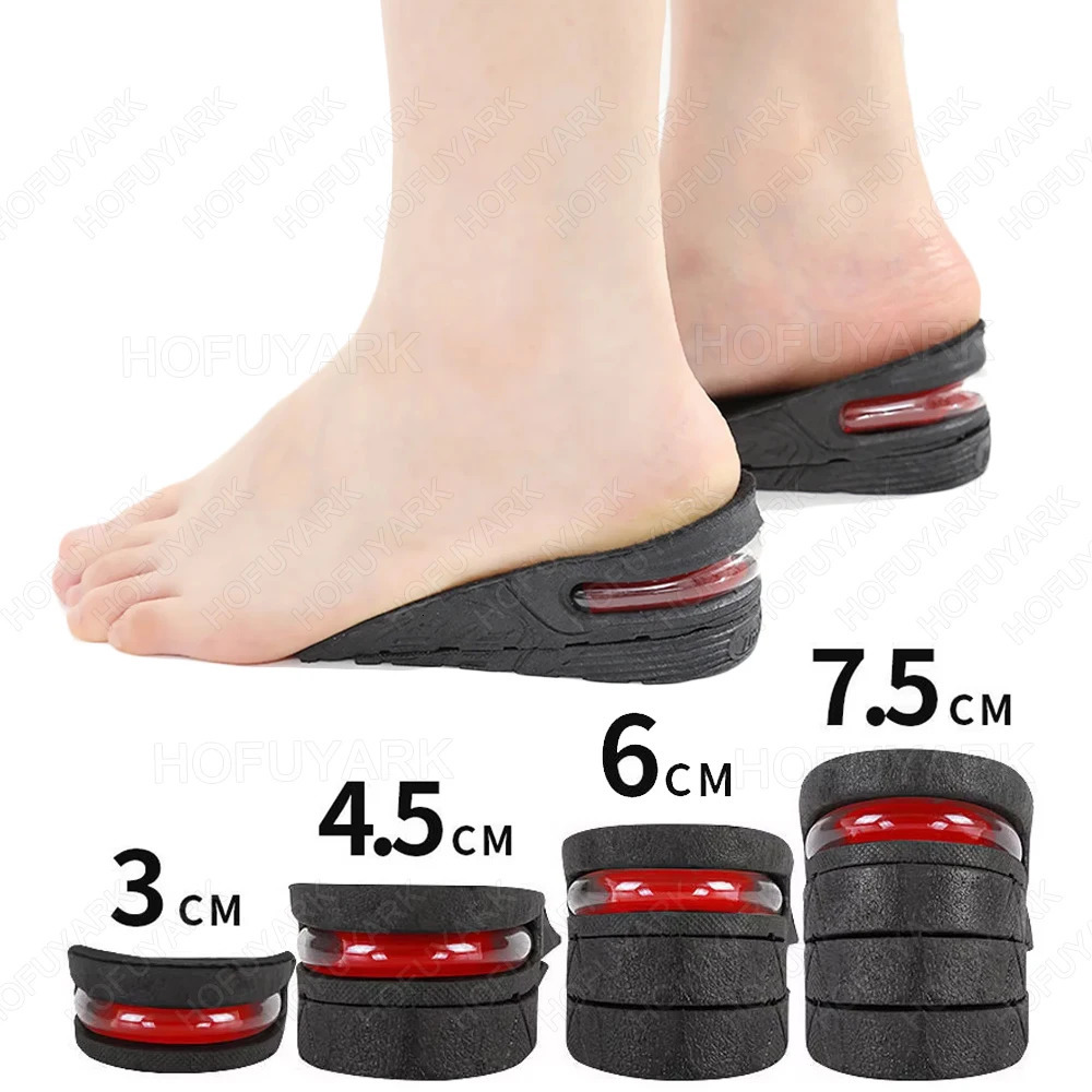 Height Increase Insole for Man Woman Shoes Heel Lift Inserts Heightening Booster Shock Absorbing Air Cushion Taller Shoe Insoles 260521