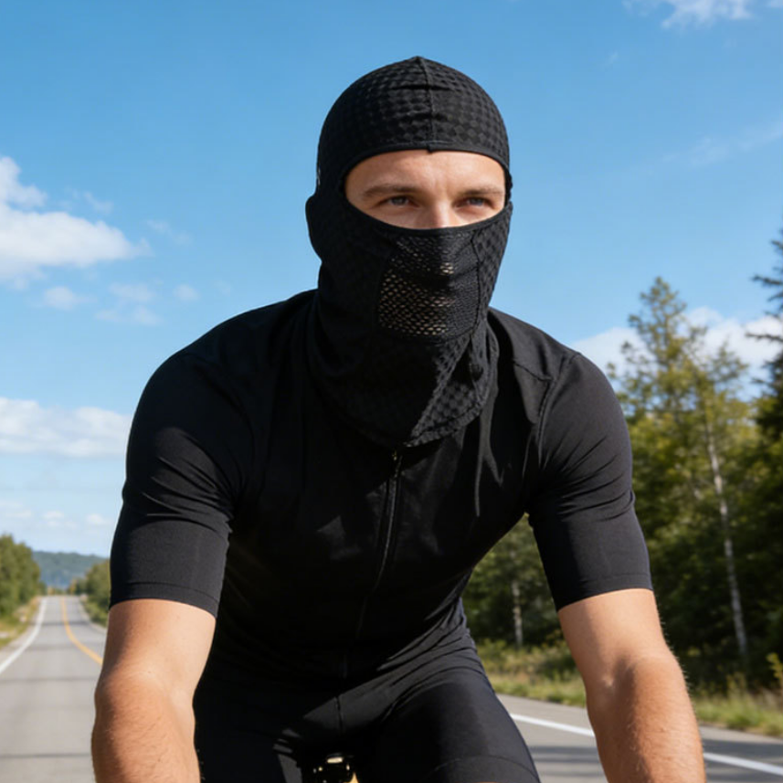 Custom white reflective logo motorcycle hood breathable lightweight riding mask skin-friendly material high elastic high quality ski mask set.