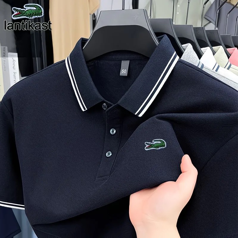 Noble Crocodile Men's Polo Shirt 2026 Summer New Design Business Collar Loose Comfortable Short Sleeve
