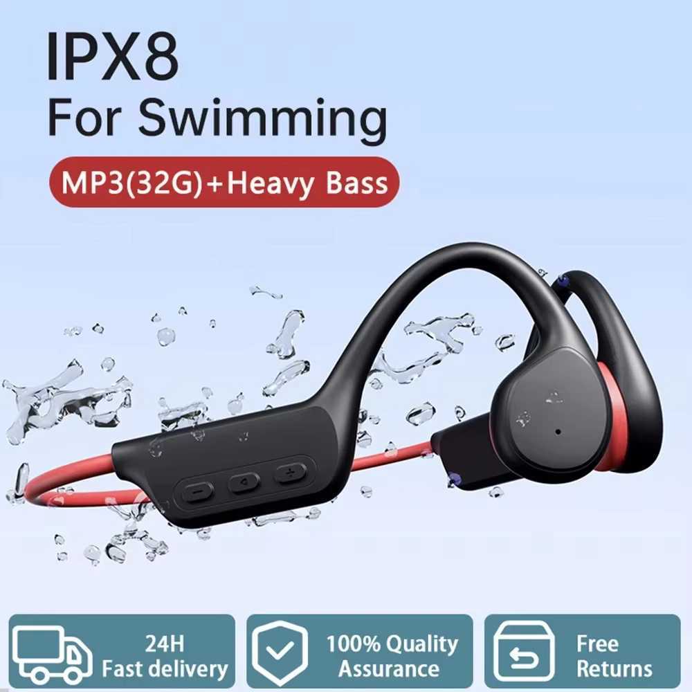 Bone Conduction Headphones IPX8 Waterproof MP3 32GB Bluetooth54 Wireless Headphones With Mic Swimming Sports Fitness 2026 C260522