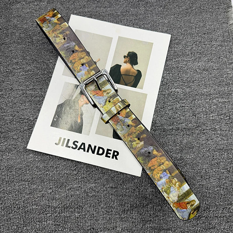 2026 Gothic Y2K Trendy PU Leather Belt with The Last Supper Painting Vintage Unisex Fashion Accessory Waist Belt Jeans Waistband 260522 - view 4
