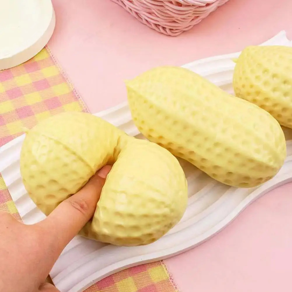 Peanut Shaped Stress Relief Toy TPR Material Squeeze Fidget Good Luck Symbol for Anxiety Desk Decor 260522