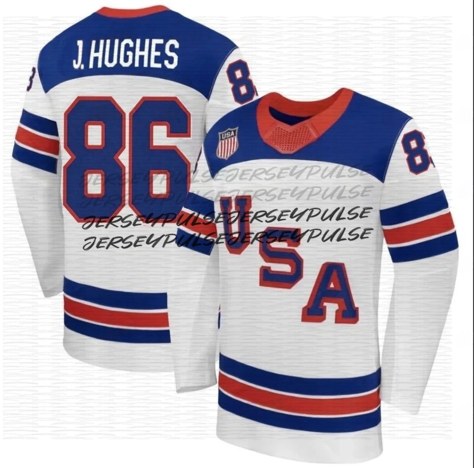 86 Jack Hughes USA hockey jersey 2026 Olympices Jersey 19 Matthew Tkachuk Tage Thompson Dylan Larkin Brady Tkachuk Auston Matthews Jack Eichel Clayton