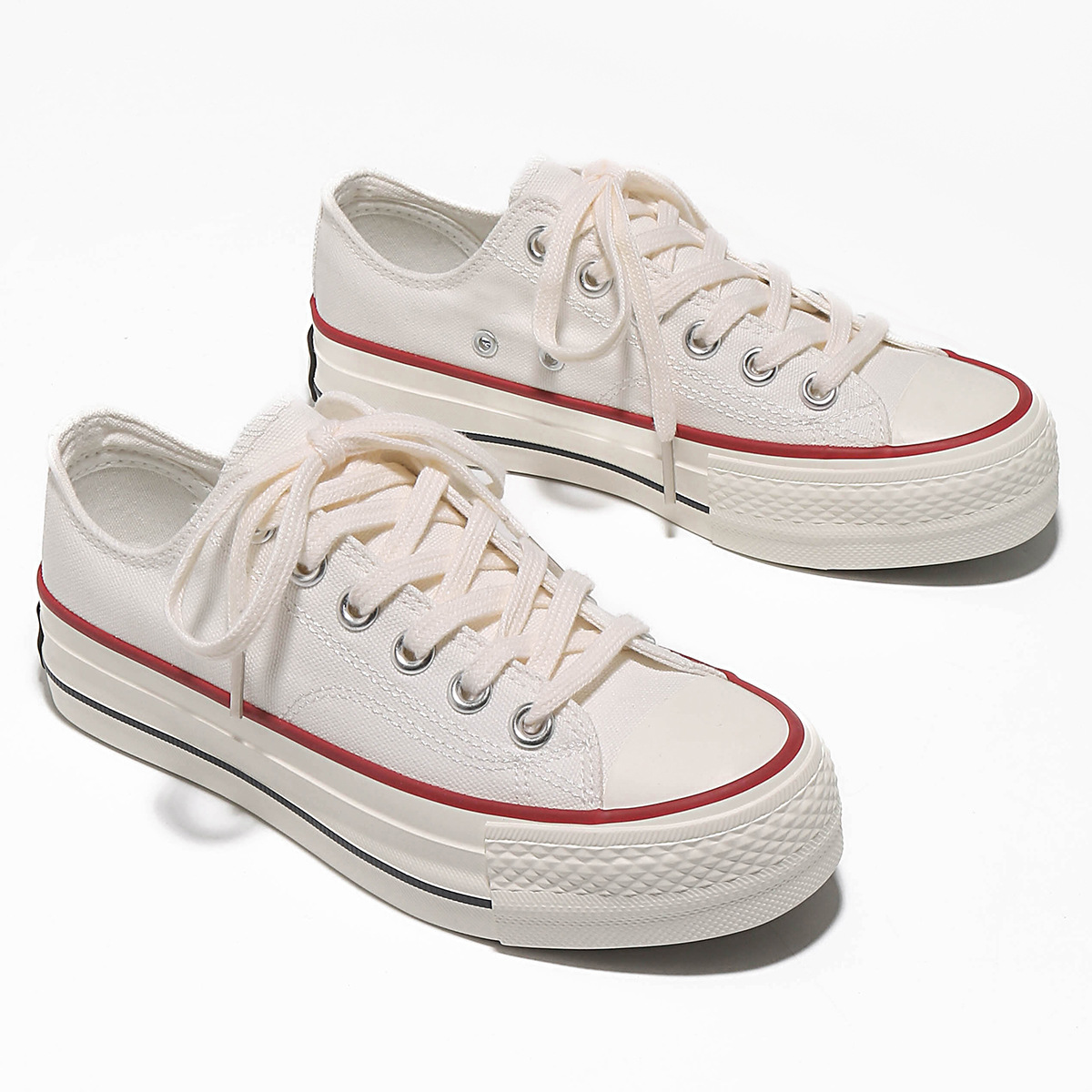 2026 New Thick soled Height Rising Pink Canvas Shoes Fashion Classic Trendy Casual Shoes For Woman