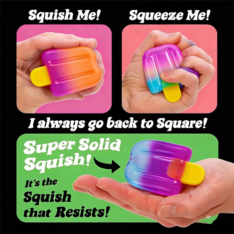 13pcs Ice Cream Squishy Squeeze Toy Nice Cube Sensory Fidget Portable Stress Relief Gadget for Office Home Daily Relax w260522