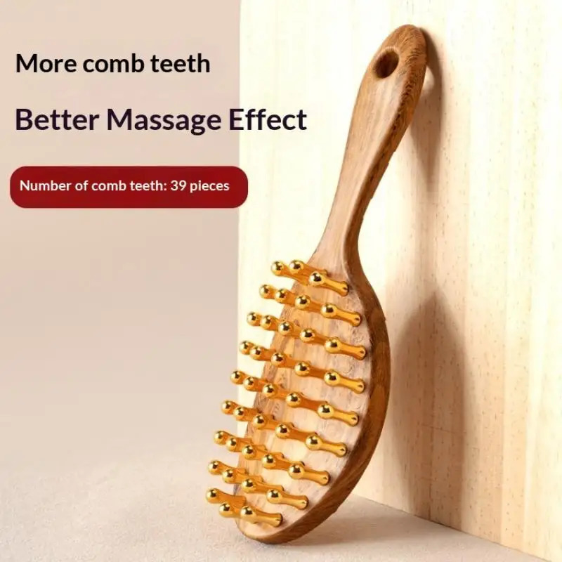 39Teeth Head Massage Gua Sha Tool Long Handle Scalp Meridian Comb Thickened Wide Wooden 260522