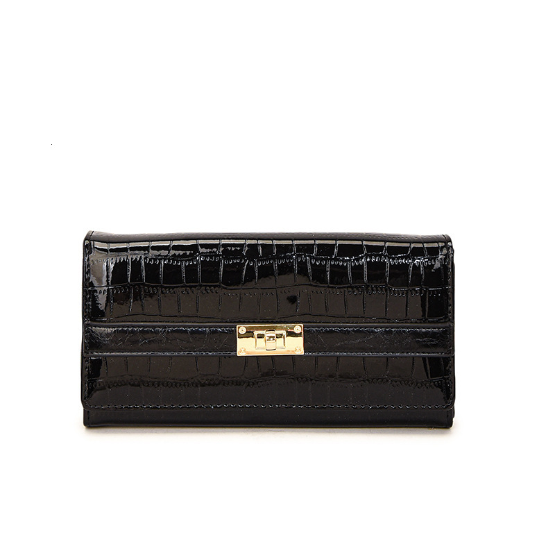 Designer Bag Glossy women's wallet with multiple card slots, large capacity, multifunctional, niche design, high-end feel, crocodile pattern, lon